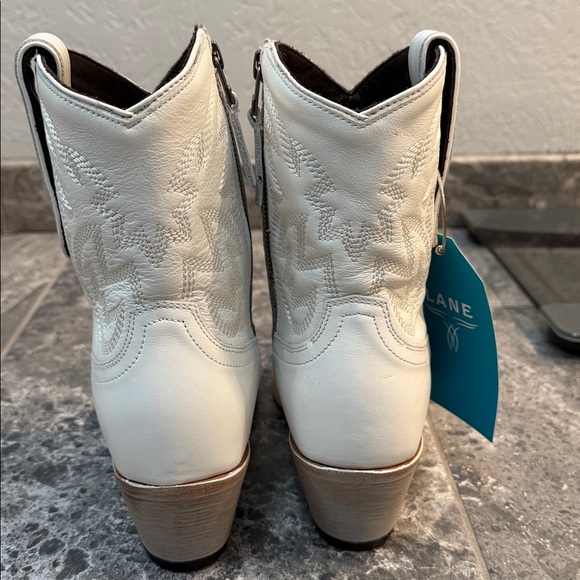 Lane White Leather Western Boots - Picture 6 of 8